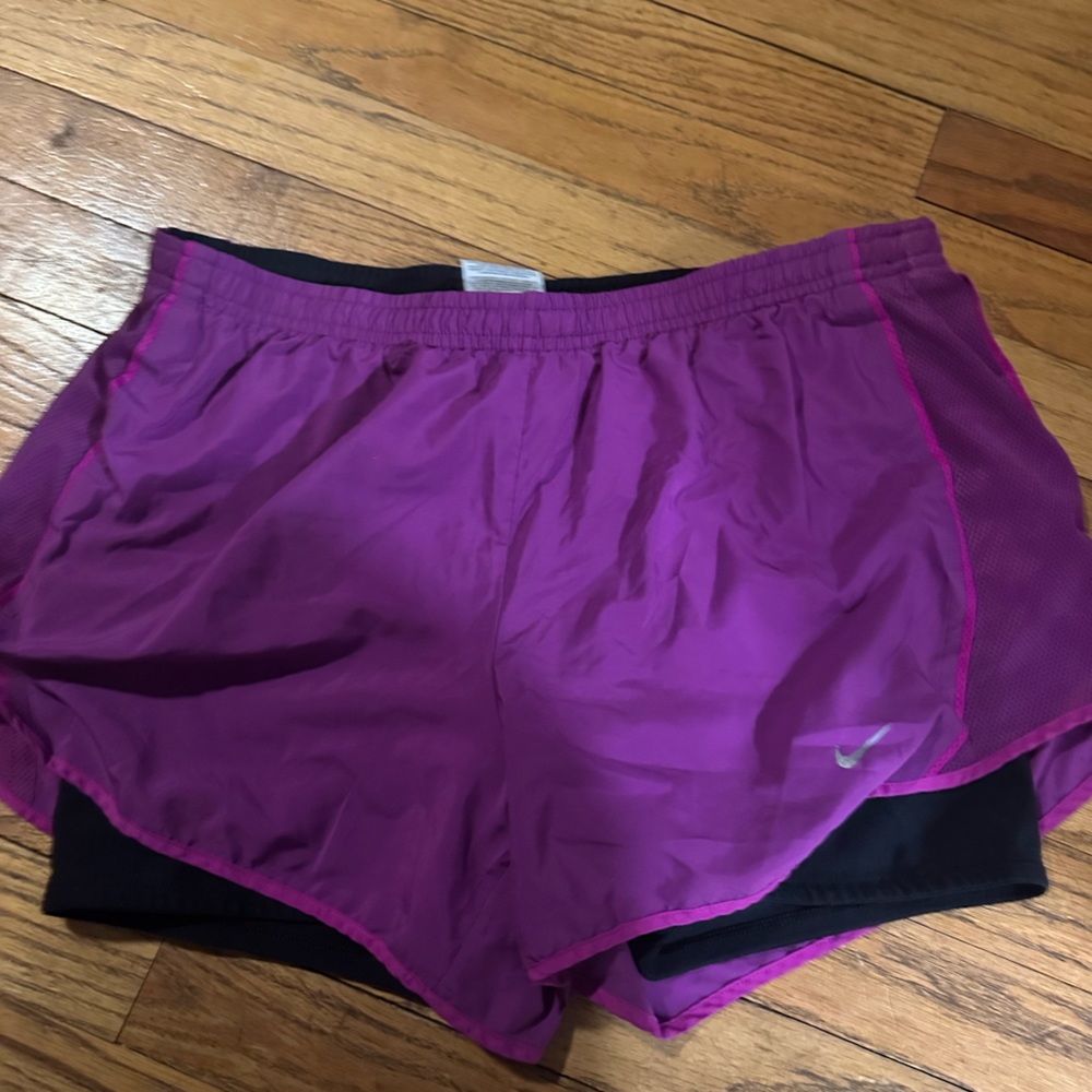 Purple dri-fit Nike shorts with liner